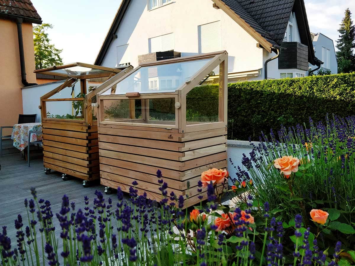 Frühbeet auf kleinem Hochbeet